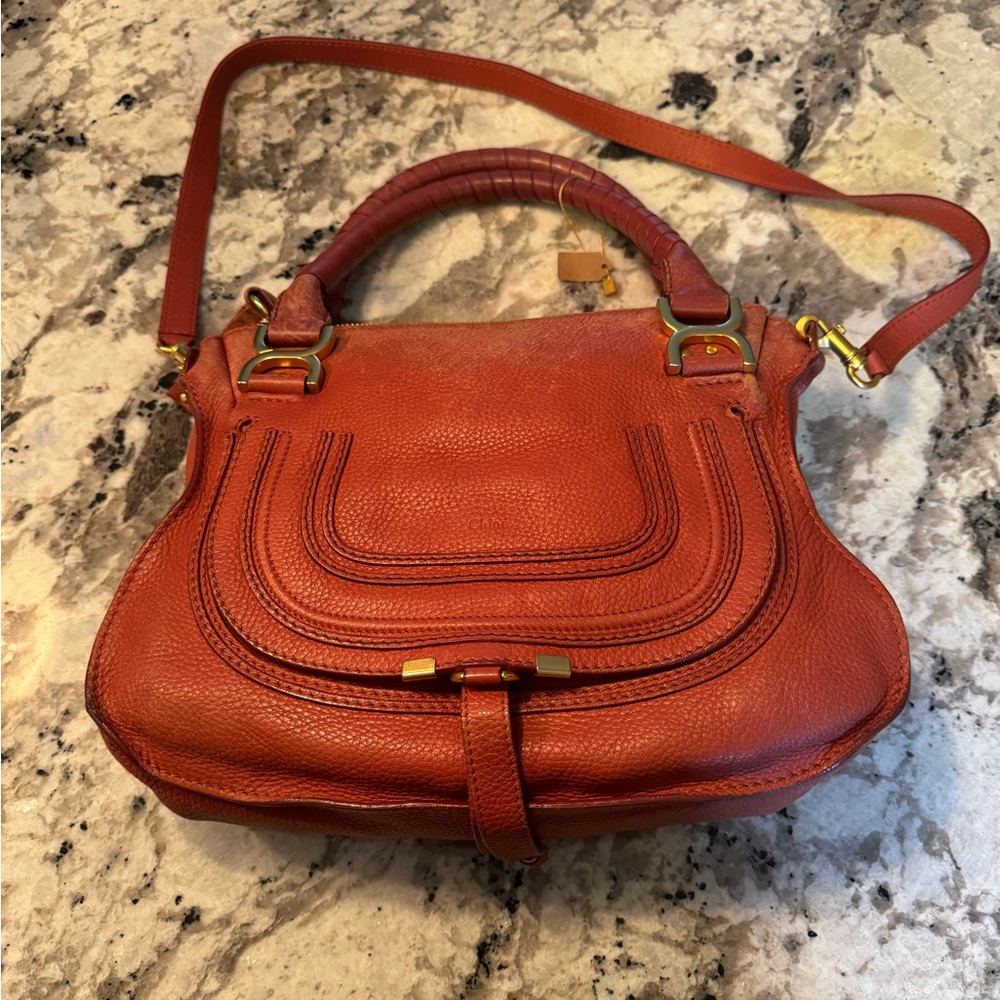 Chloé Medium Marcie Leather Shoulder & Crossbody Bag – Brown/Tan- With COA